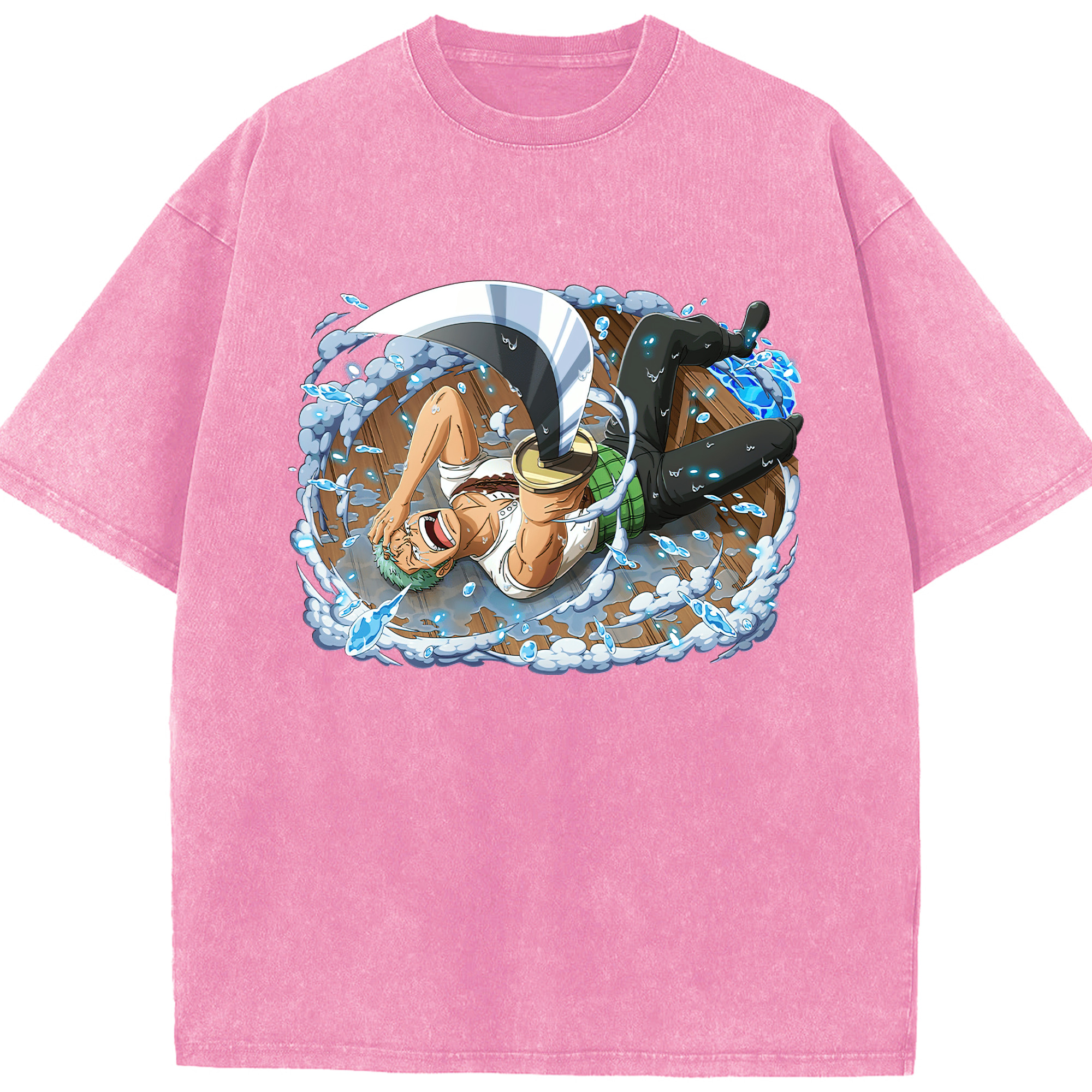 ワンピース ロロノア・ゾロ ONE PIECE Roronoa Zoro 綿100% ヴィンテージ風 半袖Tシャツ（フロントプリント）